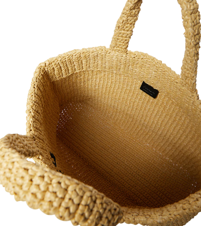 Prada Medium Logo Raffia Tote In Neutral