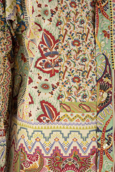 Shop Etro Silk Patchwork Print Shirt In Multicolor