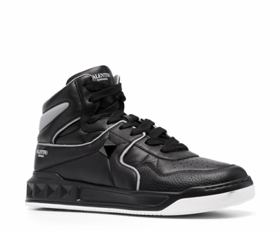 Shop Valentino Garavani One Stud High-top Sneakers In Black