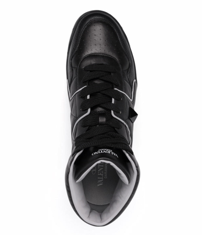 Shop Valentino Garavani One Stud High-top Sneakers In Black