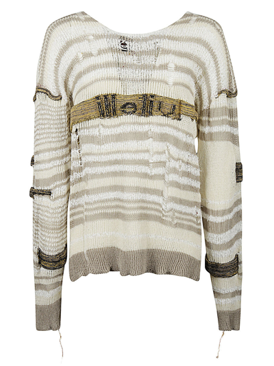 Vitelli Chaga Reverse Logo Stitch Sweater In Beige