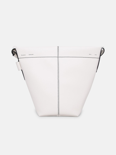 Shop Proenza Schouler White Label Ivory Leather Mini Barrow Bag In White