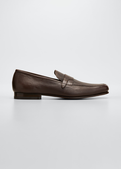 Shop Paul Stuart Men's Soft Leather Penny Loafers In Dark Brown