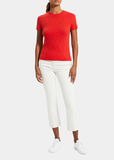 Shop Theory Tiny Tee 2 Nebulous Organic Cotton Top In Poppy