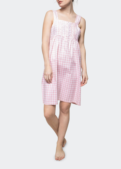 Shop Petite Plume Charlotte Gingham Nightgown In Pink
