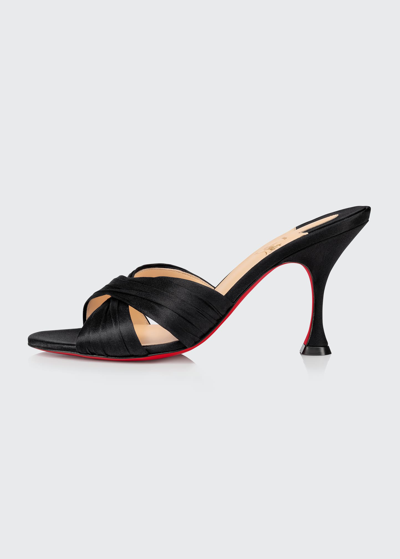 Shop Christian Louboutin Nicol Is Back Red Sole Slide High-heel Sandals In Black