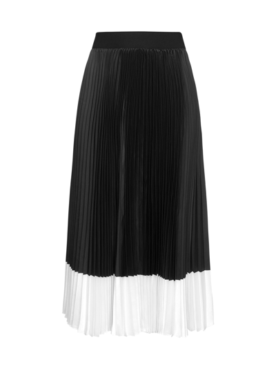 Shop Alice And Olivia Skirt In Colorblock Stripe Blk/off Wht