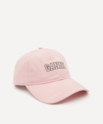 Shop Ganni Software Organic Cotton Logo Cap In Sweet Lilac