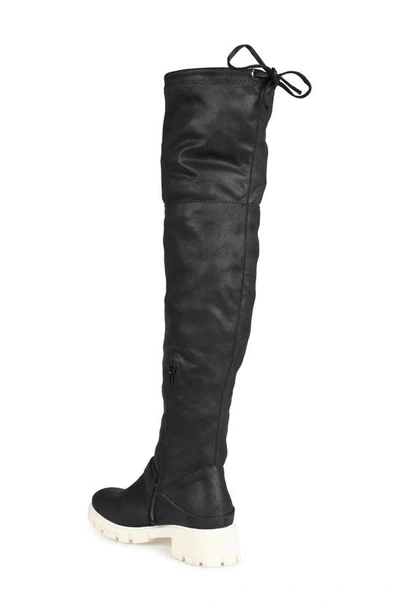 Shop Journee Collection Salisa Over-the-knee Buckled Boot In Black