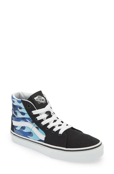 Shop Vans Sk8-hi Camo Flame High Top Sneaker In Camo Flame Blue/ Ice Camo