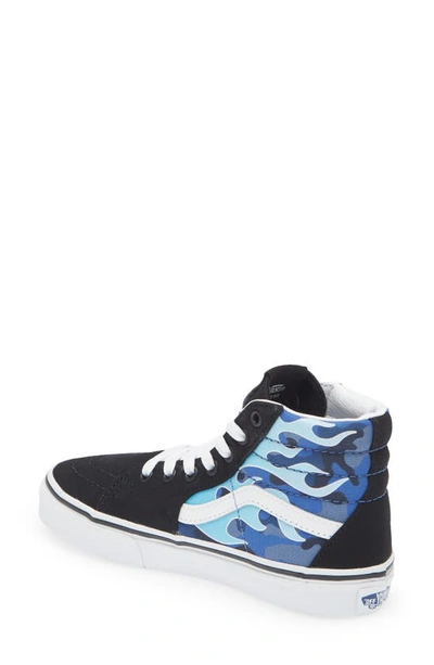 Shop Vans Sk8-hi Camo Flame High Top Sneaker In Camo Flame Blue/ Ice Camo