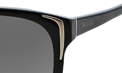 Shop Prada 55mm Cat Eye Sunglasses In Black/ Grey Gradient