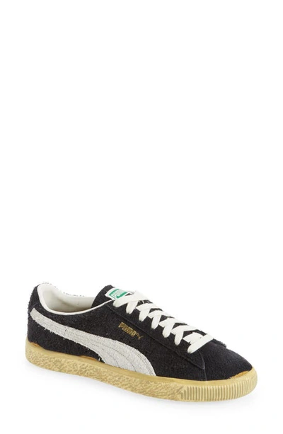 Shop Puma Suede Vtg Sneaker In Black/ White/ Mellow Yellow