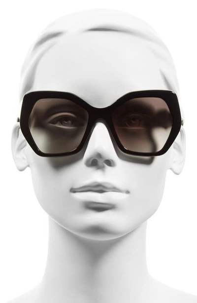 Shop Prada Heritage 56mm Sunglasses In Black