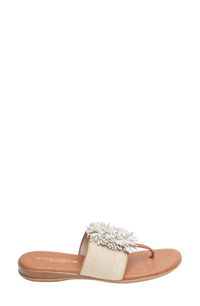 Andre Assous Women's Novalee Featherweights Leather Fringe Demi Wedge Sandals In Beige Linen