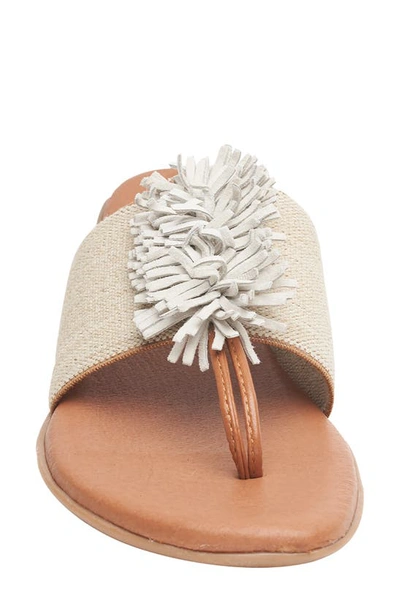 Andre Assous Women's Novalee Featherweights Leather Fringe Demi Wedge Sandals In Beige Linen