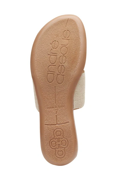 Andre Assous Women's Novalee Featherweights Leather Fringe Demi Wedge Sandals In Beige Linen