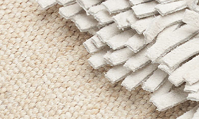 Andre Assous Women's Novalee Featherweights Leather Fringe Demi Wedge Sandals In Beige Linen