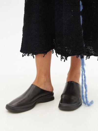 The Row Town Backless Leather Clogs In Black | ModeSens