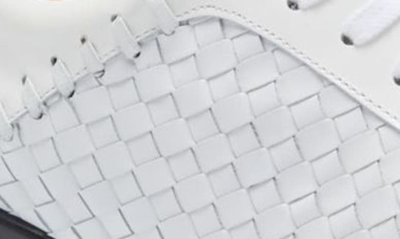 Shop Mezlan Woven Leather Sneaker In Whiteblack