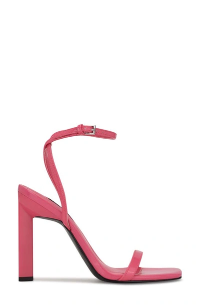 Shop Nine West Ankle Strap Sandal In Neon Pink Patent
