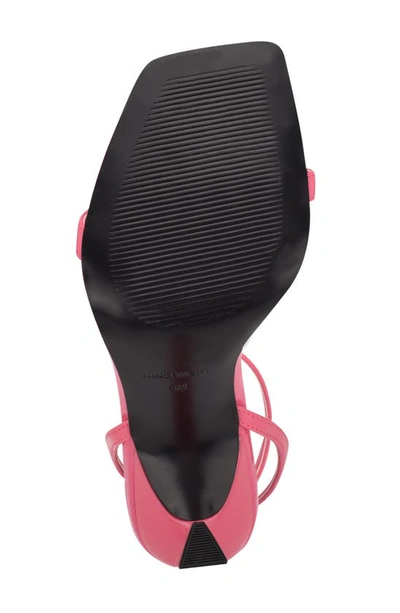 Shop Nine West Ankle Strap Sandal In Neon Pink Patent