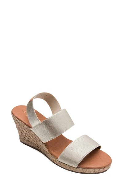 Shop Andre Assous Allison Espadrille Wedge Sandal In Platino