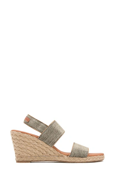 Shop Andre Assous Allison Espadrille Wedge Sandal In Black/ Beige