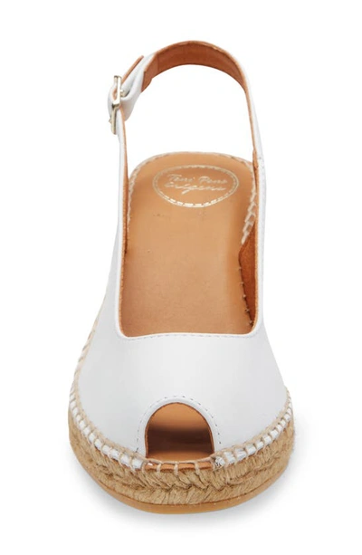 Toni Pons Croacia Espadrille Wedge In White Leather