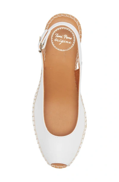 Toni Pons Croacia Espadrille Wedge In White Leather