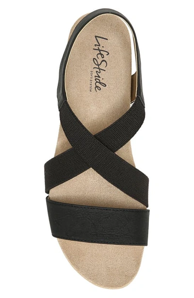 Shop Lifestride Mexico Wedge Slingback Sandal In Black