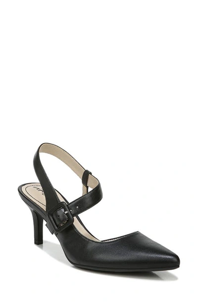 Shop Lifestride Sansa Asymmetric Ankle Strap Pump In Black