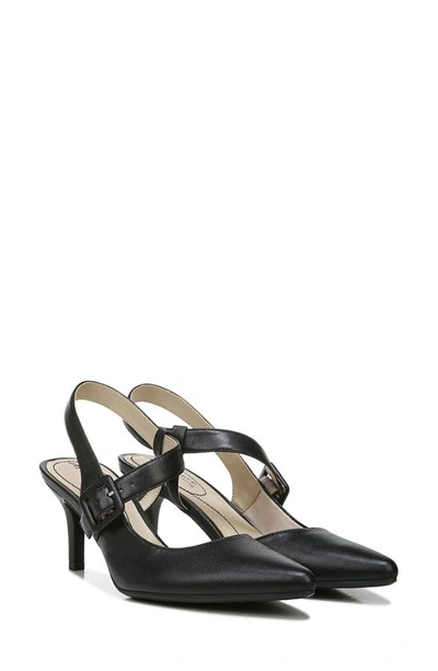 Shop Lifestride Sansa Asymmetric Ankle Strap Pump In Black