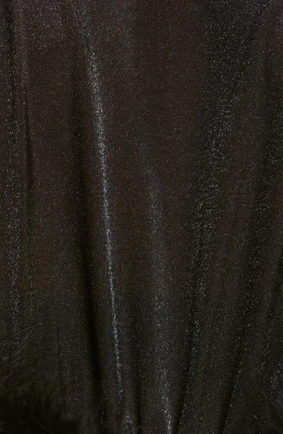 Coquette Feather Trim Robe In Black