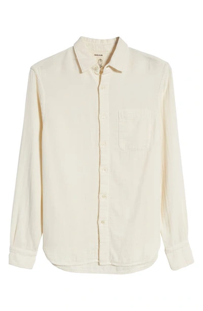 Shop Kato The Ripper Trim Fit Double Gauze Button-up Shirt In Ivory