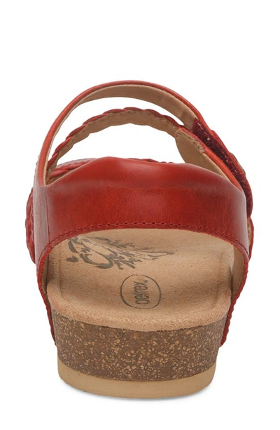 Shop Aetrex Jillian Braided Leather Strap Sandal In Red