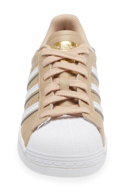 Shop Adidas Originals Superstar Sneaker In White/ Pale Nude/ Gold