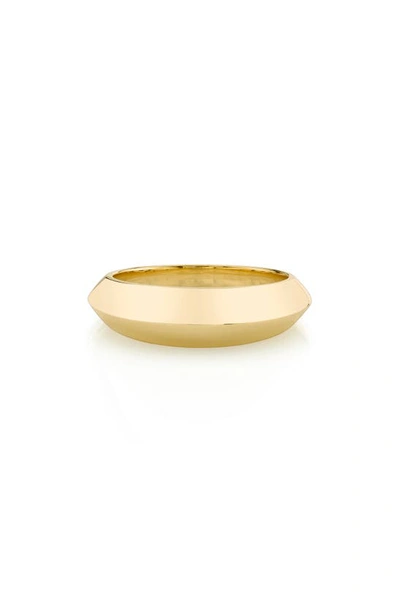 Shop Lizzie Mandler Fine Jewelry Crescent Ring In Yellow Gold