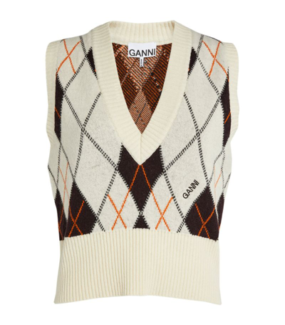 Shop Ganni Harlequin Print Sweater Vest In Multi