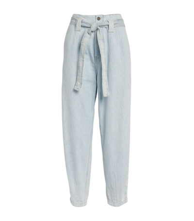 Shop Polo Ralph Lauren Belted Tapered Jeans In Blue