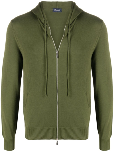 Shop Drumohr Sweater With Zip In Verde
