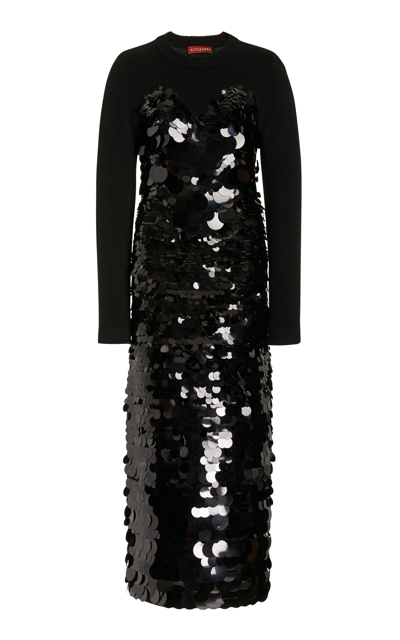 Shop Altuzarra Women's Wynnifred Sequined Sweater Dress In Black