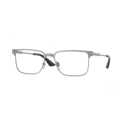 Shop Versace Transparent Rectangular Mens Eyeglasses 0ve1276 1262 55 In Gunmetal