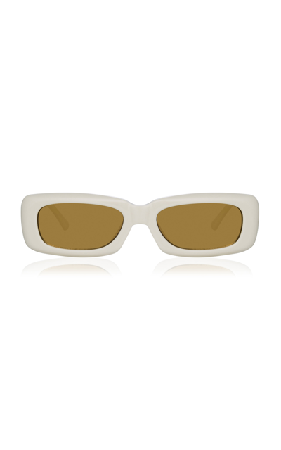 Shop Attico Women's Mini Marfa Square-frame Acetate Sunglasses In Yellow,white