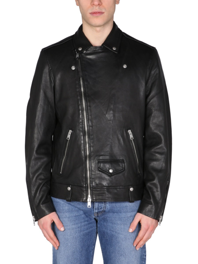 Shop Allsaints "milo" Biker Jacket In Black
