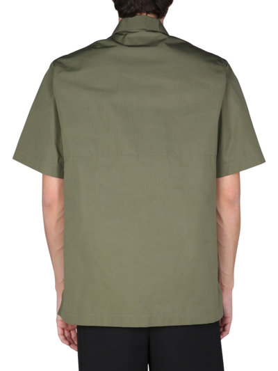Shop Jil Sander Poplin Polo Shirt In Military Green