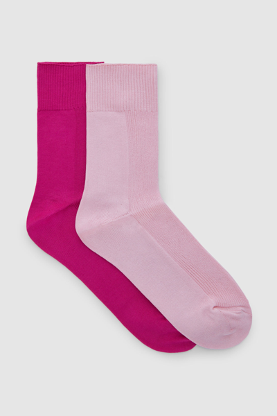 Shop Cos 2-pack Ribbed Panel Socks In Pink