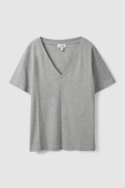 Shop Cos V-neck T-shirt In Grey