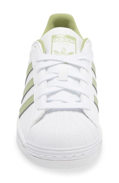 Shop Adidas Originals Superstar Sneaker In White/ Magic Lime/ White