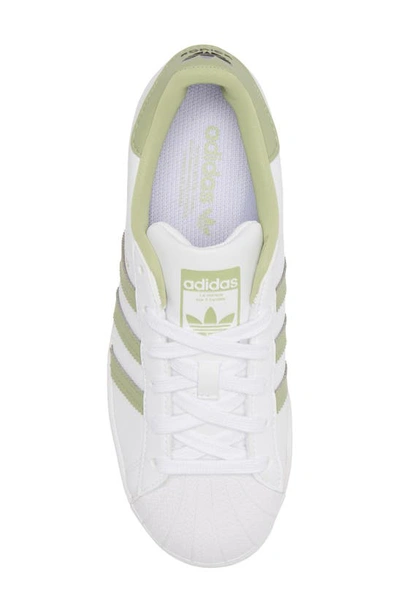 Shop Adidas Originals Superstar Sneaker In White/ Magic Lime/ White